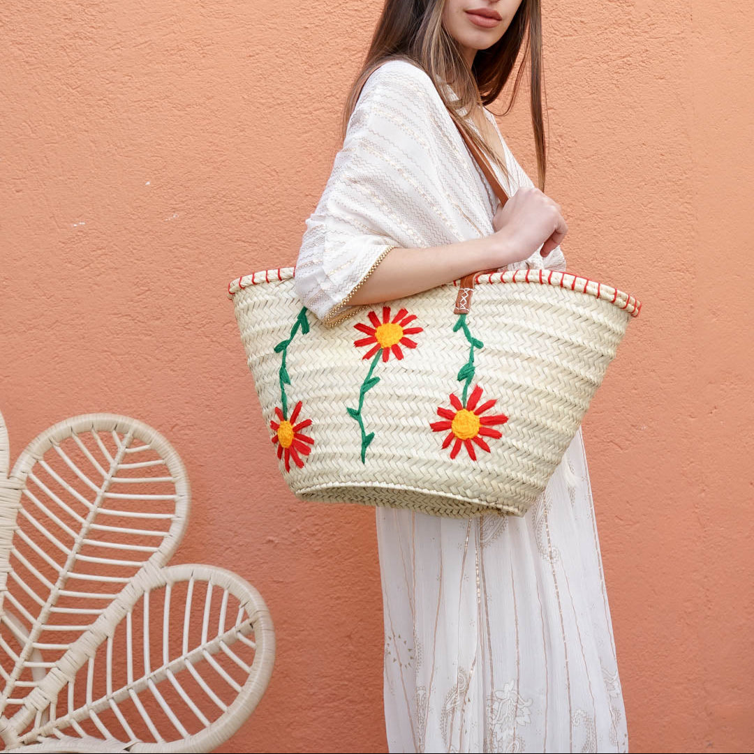 Artisan Woven Straw Tote – French Style Beach or Market Bag
