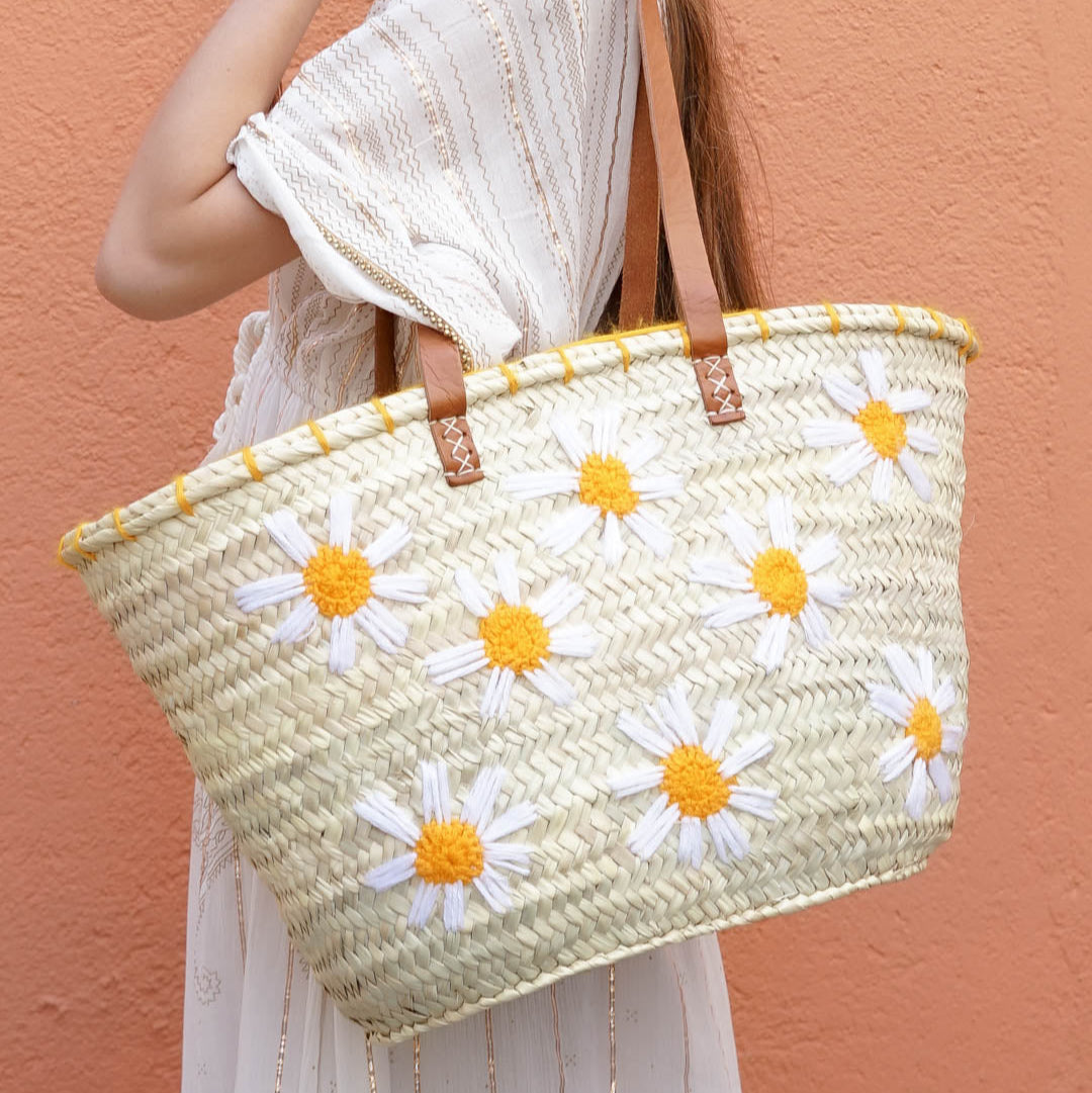 Bohemian Straw Shoulder Bag – Handmade Eco Tote