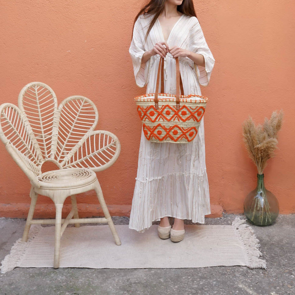 Handcrafted Straw Market Tote – French Basket Style