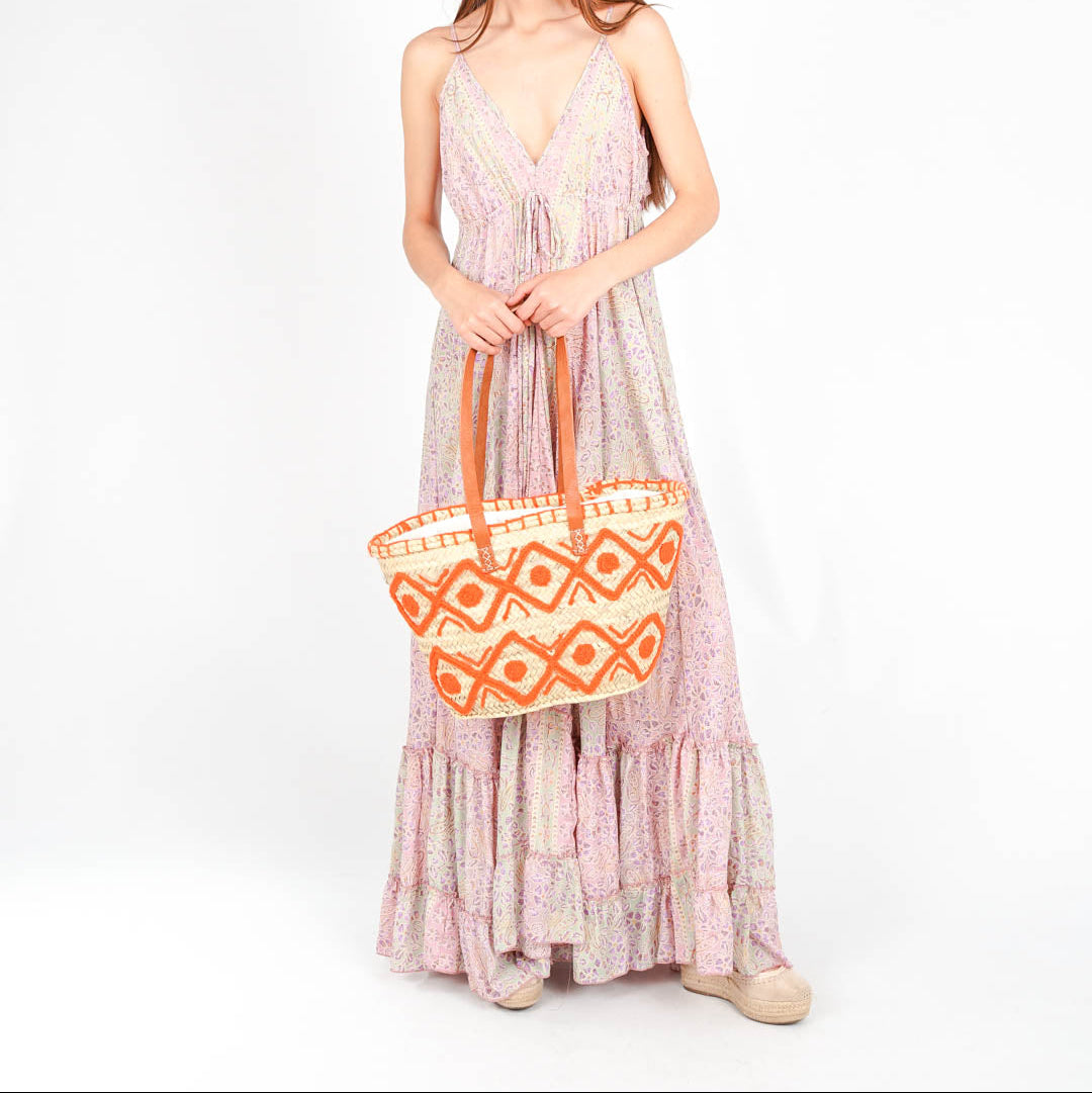 Handcrafted Straw Market Tote – French Basket Style