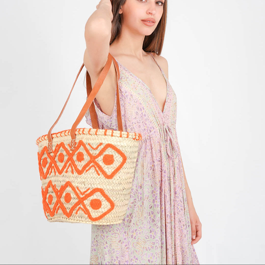 Handcrafted Straw Market Tote – French Basket Style