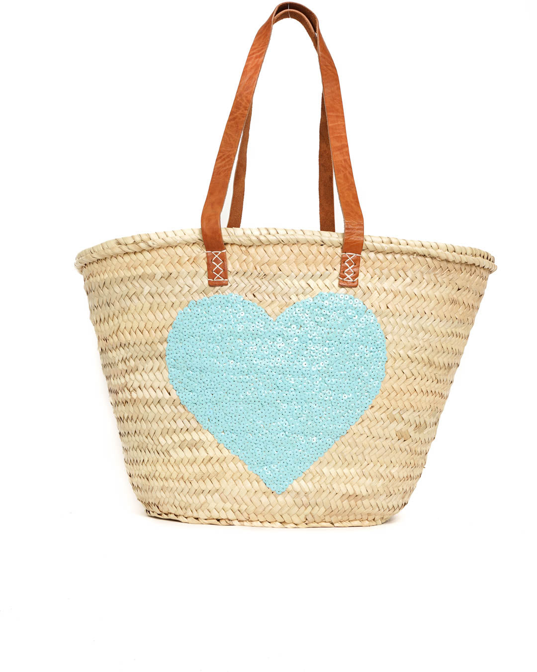Sequin Straw Bag, French market bag, Beach bag, Straw Basket