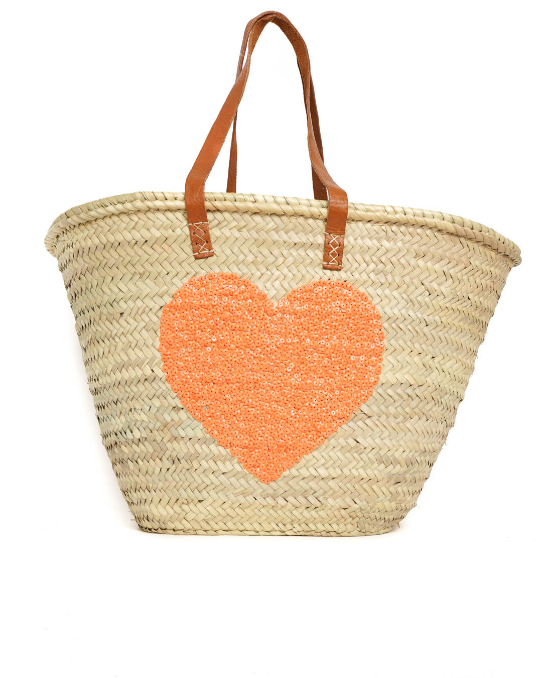 Sequin Straw Bag, French market bag, Beach bag, Straw Basket