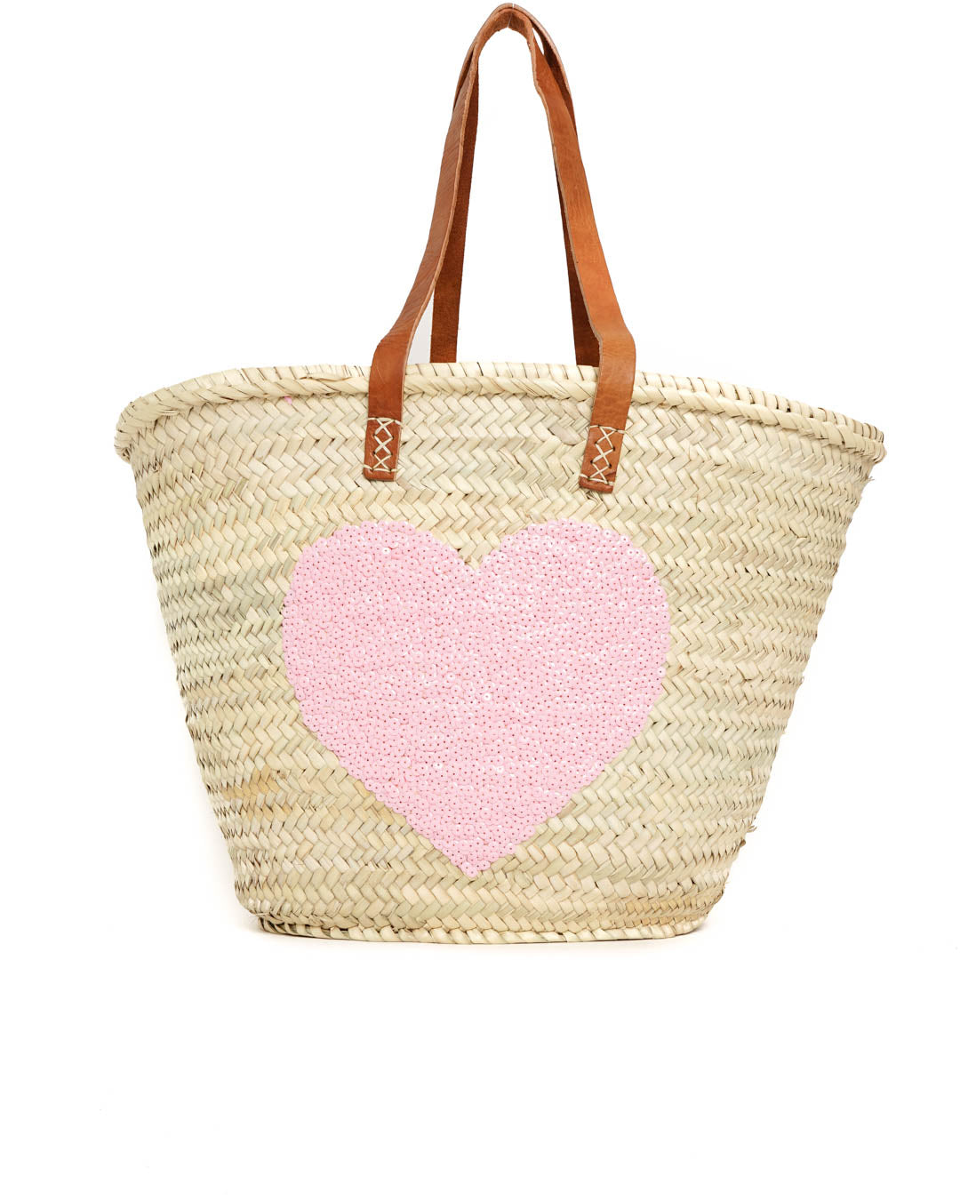 Sequin Straw Bag, French market bag, Beach bag, Straw Basket