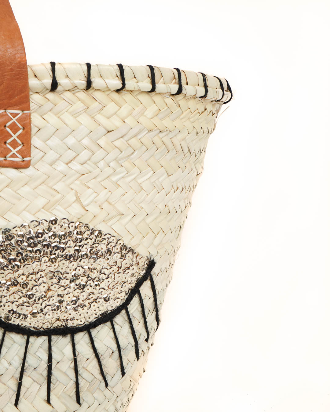 Handwoven Moroccan Straw Bag – French Market Style with Leather Straps