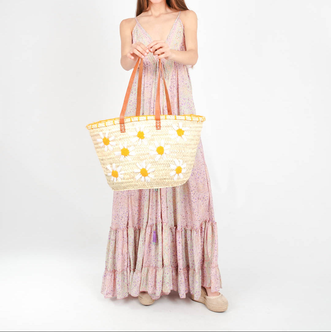 Bohemian Straw Shoulder Bag – Handmade Eco Tote