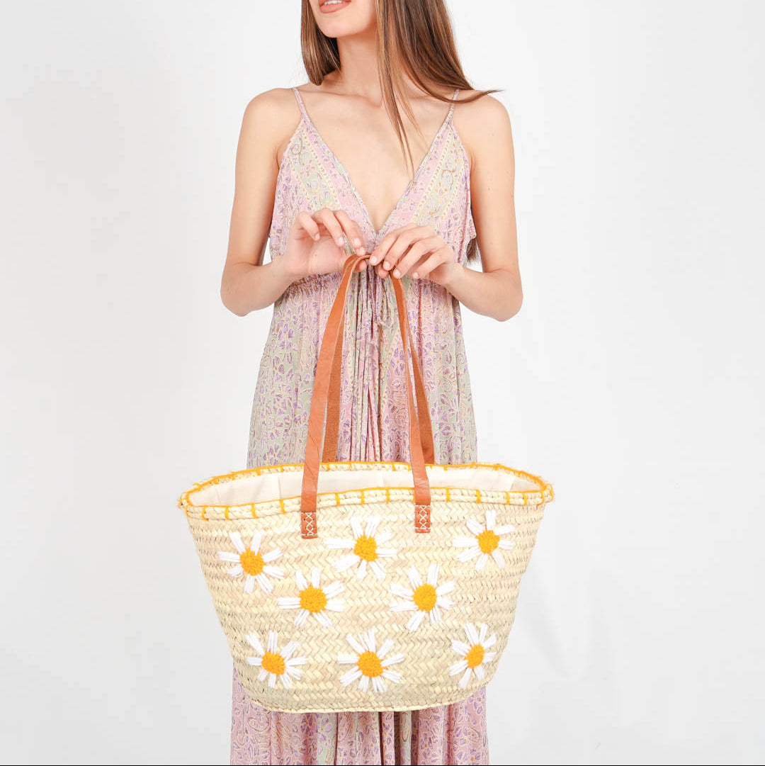 Bohemian Straw Shoulder Bag – Handmade Eco Tote