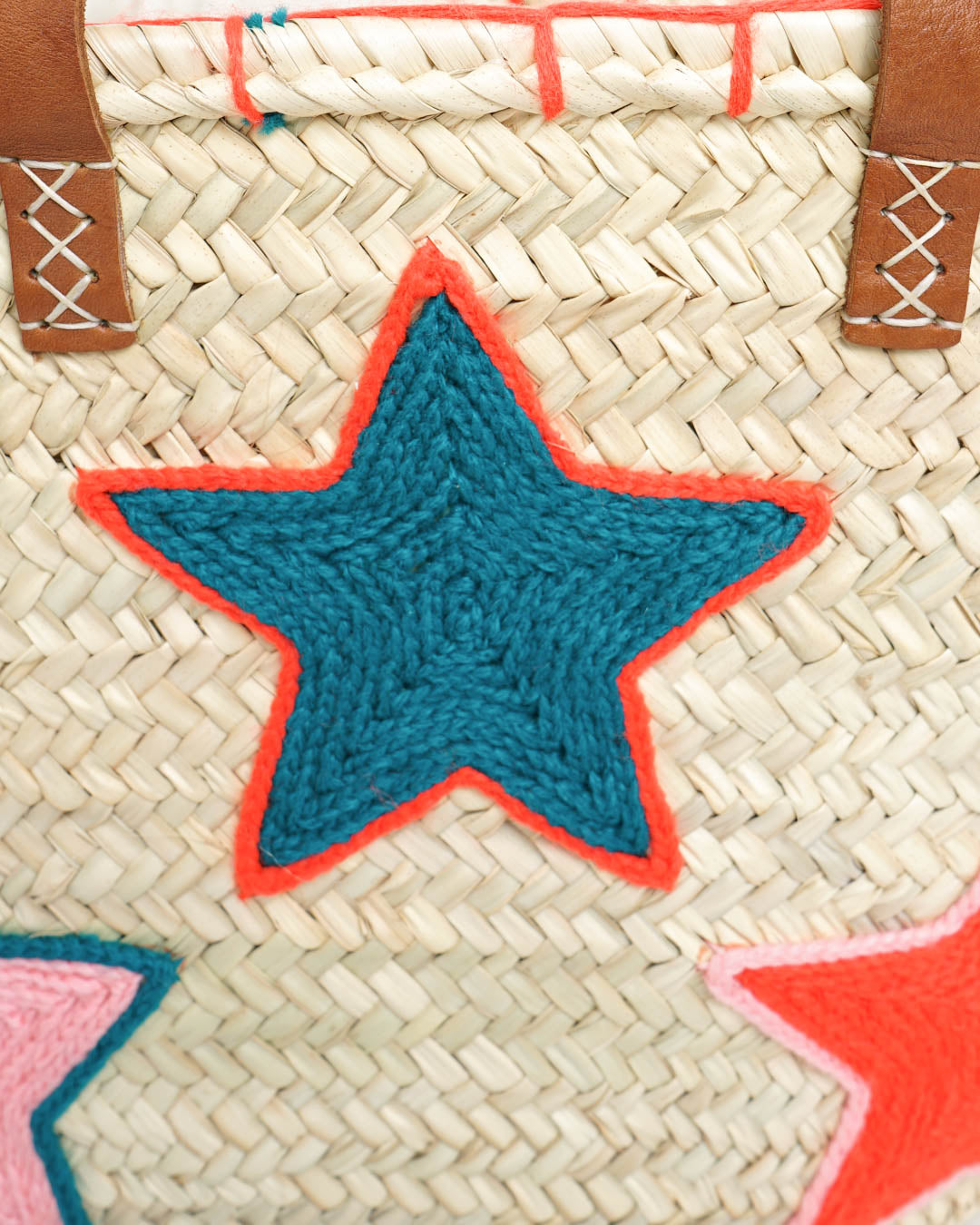Handwoven Moroccan Straw Bag – French Market Style with Leather Straps