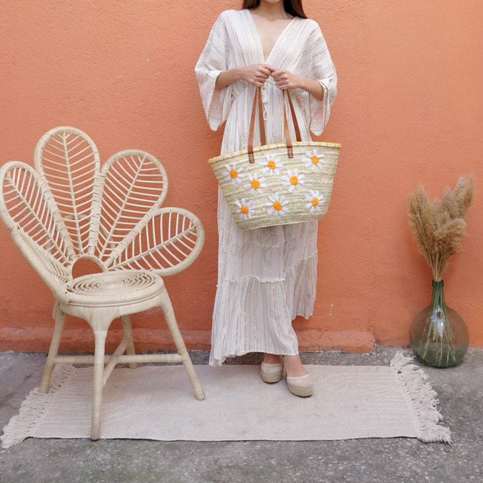 Bohemian Straw Shoulder Bag – Handmade Eco Tote